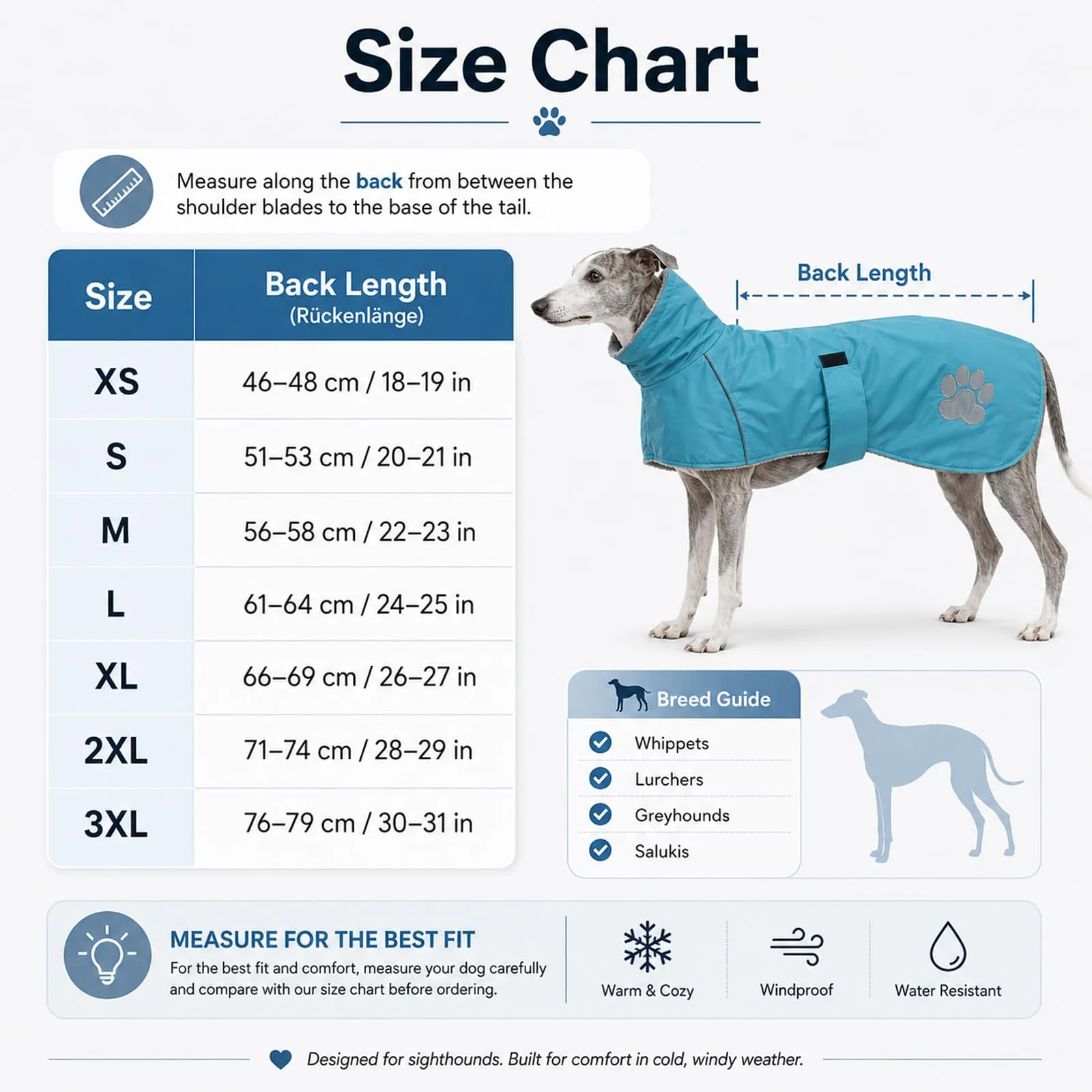 Cappotto Whippet con fodera in lana di agnello levriero in pile con fasce - immagine 5