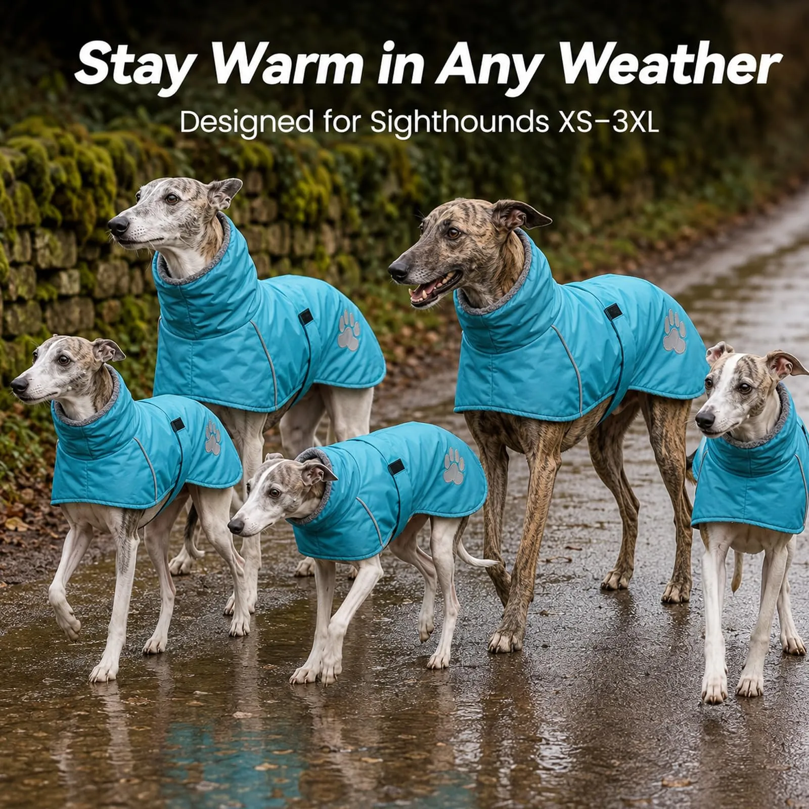 Cappotto Whippet con fodera in lana di agnello levriero in pile con fasce - immagine 6