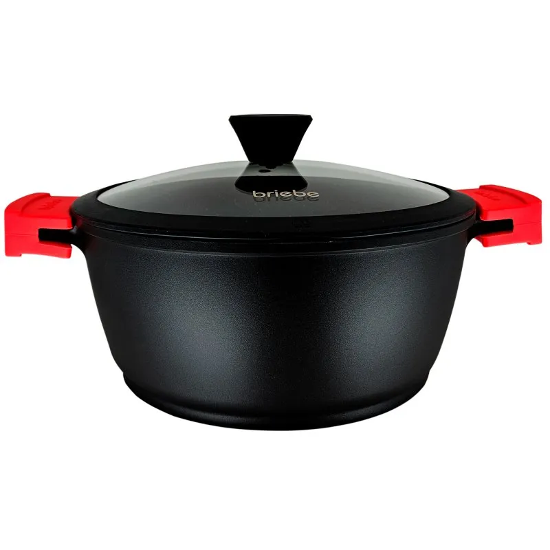 Casseruola Briebe in titanio nero, piano cottura a induzione, titanio antiaderente, alluminio pressofuso da 24 cm - immagine 1