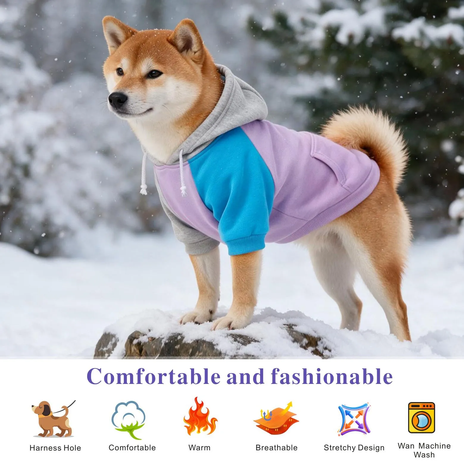 Dolahovy Cappuccio per cani abbigliamento per animali domestici felpe maglioni in cotone caldi giacche cappotti per cuccioli outfit per Chihuahua cani piccoli e medi gatti - immagine 4