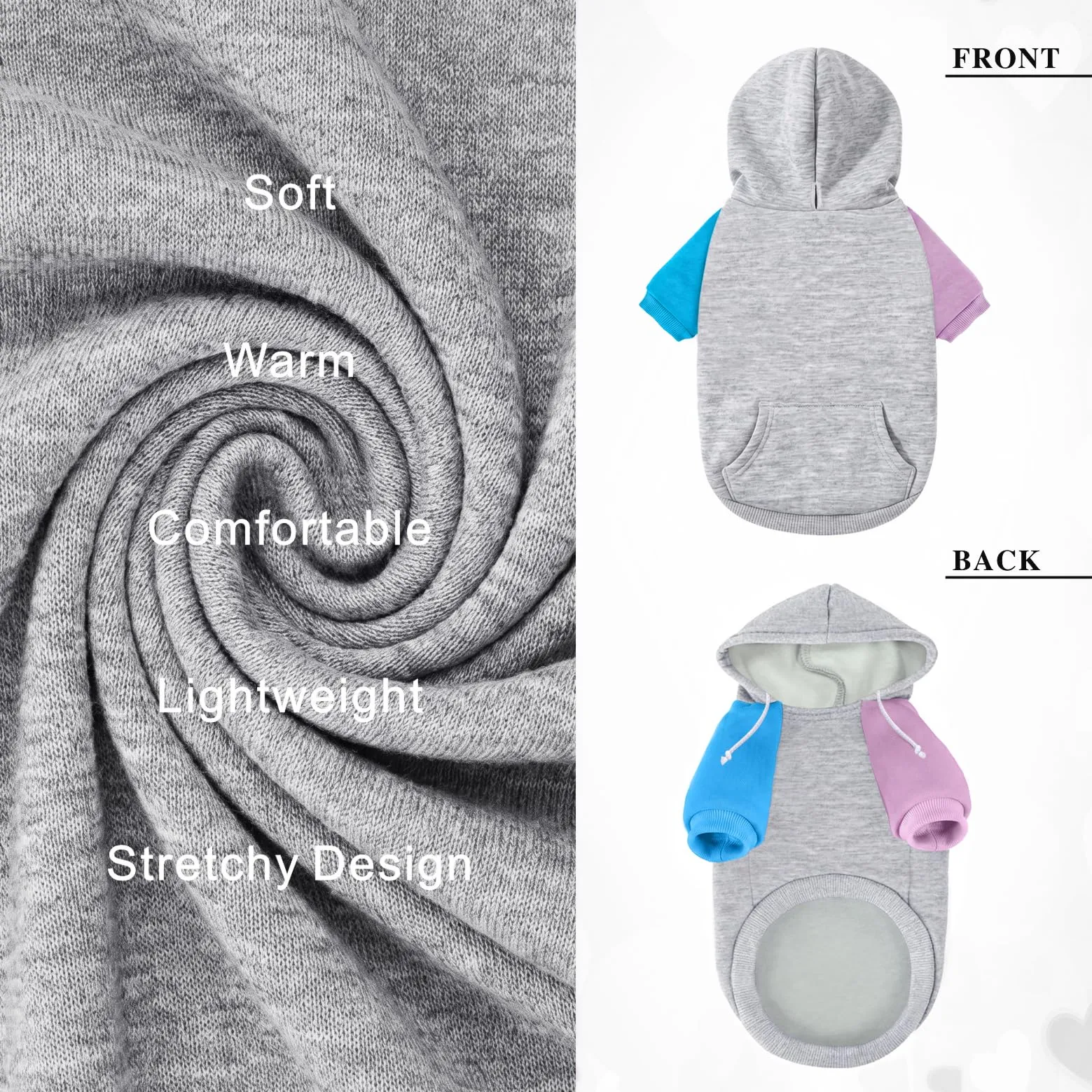 Dolahovy Cappuccio per cani abbigliamento per animali domestici felpe maglioni in cotone caldi giacche cappotti per cuccioli outfit per Chihuahua cani piccoli e medi gatti - immagine 6