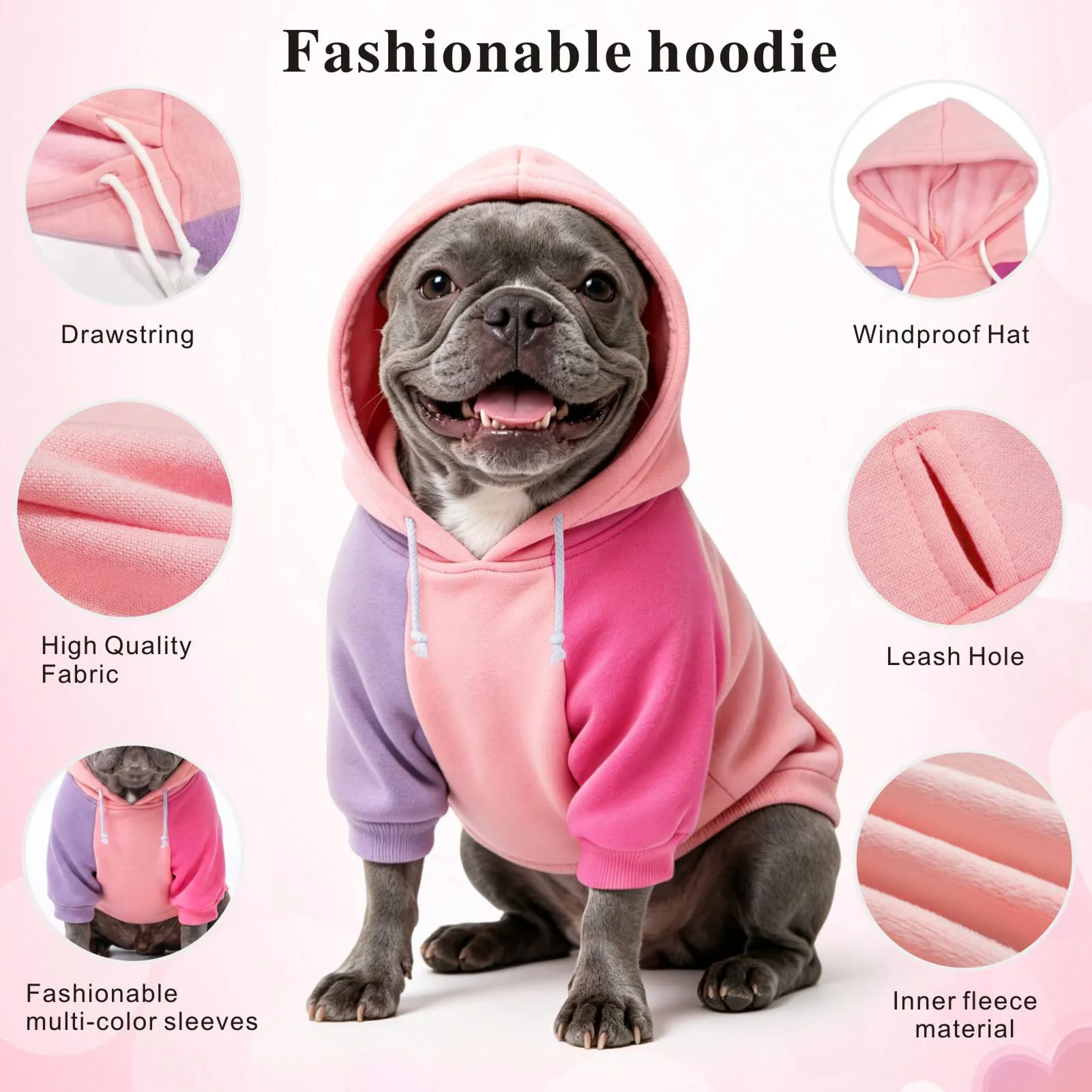 Dolahovy Cappuccio per cani abbigliamento per animali domestici felpe maglioni in cotone caldi giacche cappotti per cuccioli outfit per Chihuahua cani piccoli e medi gatti - immagine 4