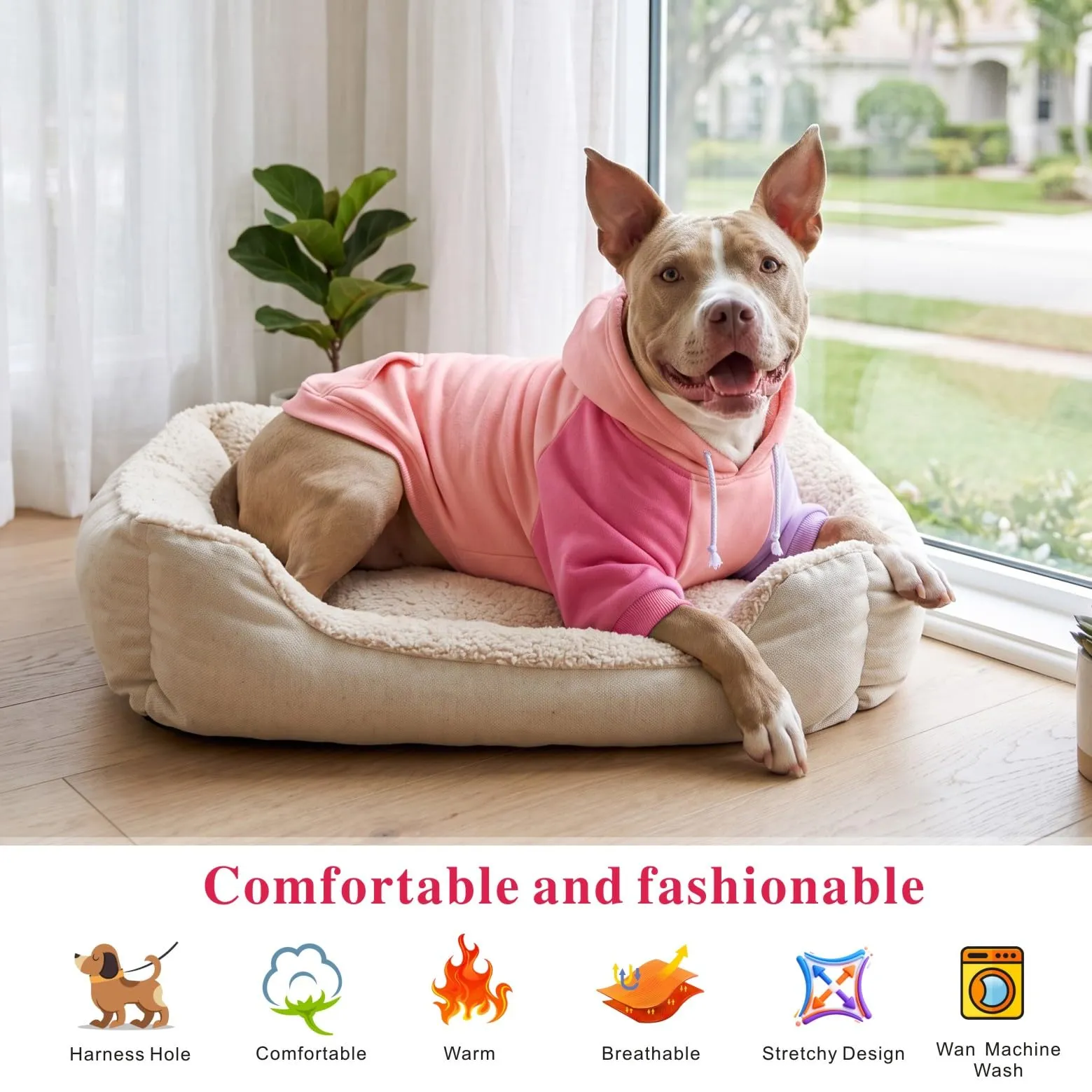 Dolahovy Cappuccio per cani abbigliamento per animali domestici felpe maglioni in cotone caldi giacche cappotti per cuccioli outfit per Chihuahua cani piccoli e medi gatti - immagine 4
