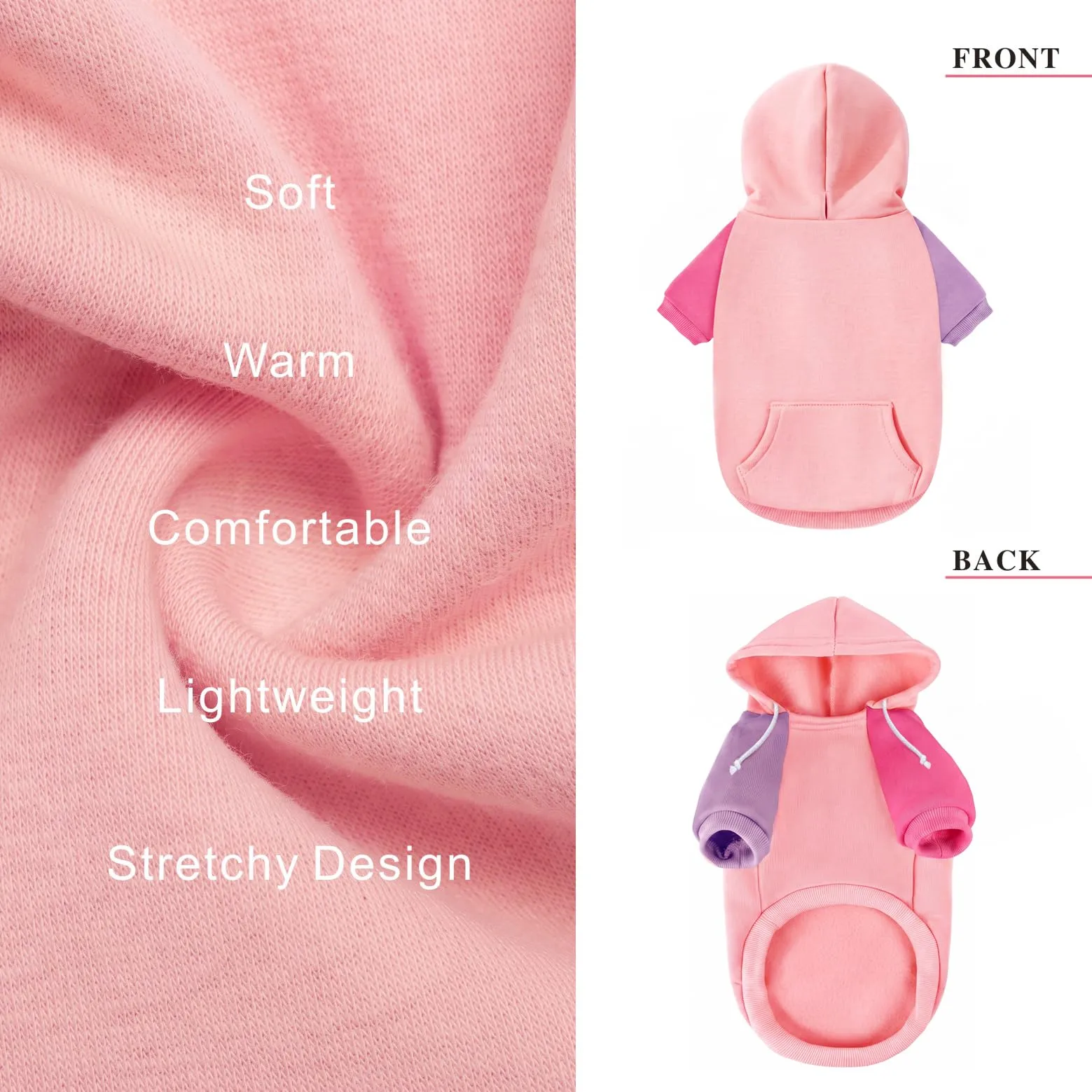 Dolahovy Cappuccio per cani abbigliamento per animali domestici felpe maglioni in cotone caldi giacche cappotti per cuccioli outfit per Chihuahua cani piccoli e medi gatti - immagine 7