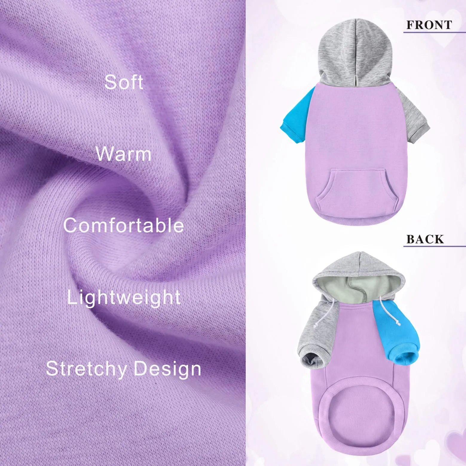Dolahovy Cappuccio per cani abbigliamento per animali domestici felpe maglioni in cotone caldi giacche cappotti per cuccioli outfit per Chihuahua cani piccoli e medi gatti - immagine 6