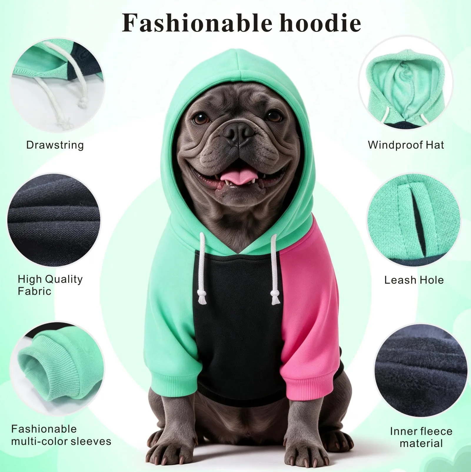 Dolahovy Cappuccio per cani abbigliamento per animali domestici felpe maglioni in cotone caldi giacche cappotti per cuccioli outfit per Chihuahua cani piccoli e medi gatti - immagine 5