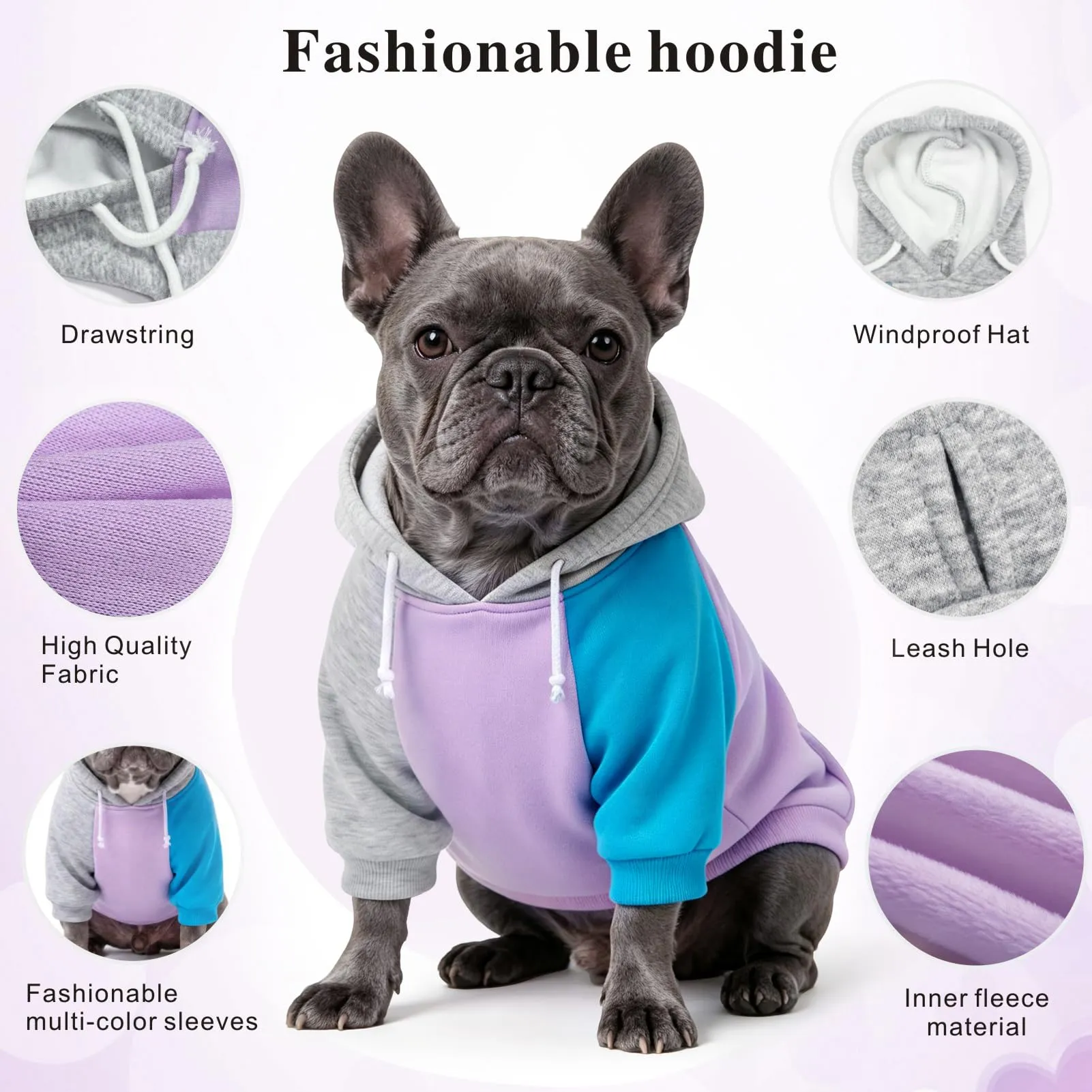 Dolahovy Cappuccio per cani abbigliamento per animali domestici felpe maglioni in cotone caldi giacche cappotti per cuccioli outfit per Chihuahua cani piccoli e medi gatti - immagine 4