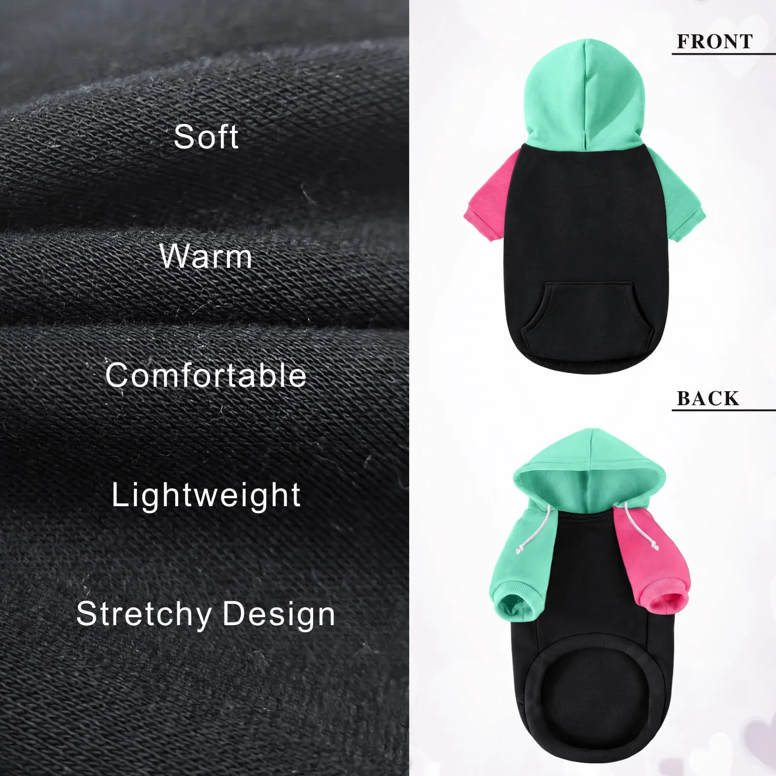 Dolahovy Cappuccio per cani abbigliamento per animali domestici felpe maglioni in cotone caldi giacche cappotti per cuccioli outfit per Chihuahua cani piccoli e medi gatti - immagine 5