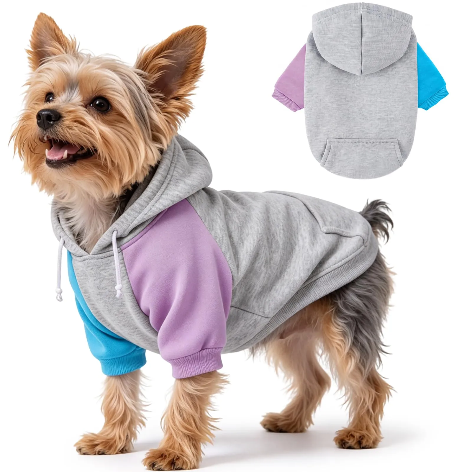 Dolahovy Cappuccio per cani abbigliamento per animali domestici felpe maglioni in cotone caldi giacche cappotti per cuccioli outfit per Chihuahua cani piccoli e medi gatti - immagine 1