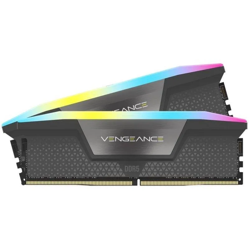Memoria RAM Corsair Vengeance RGB 16GB 2x8GB DDR5 5200MHz CL40 AMD EXPO Intel XMP Grigio - immagine 1
