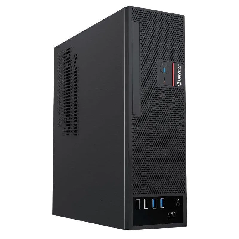 Case UNYKAch UK3006 Slim SFF Micro ATX 8L Nero ODD 150W USB-C - immagine 1
