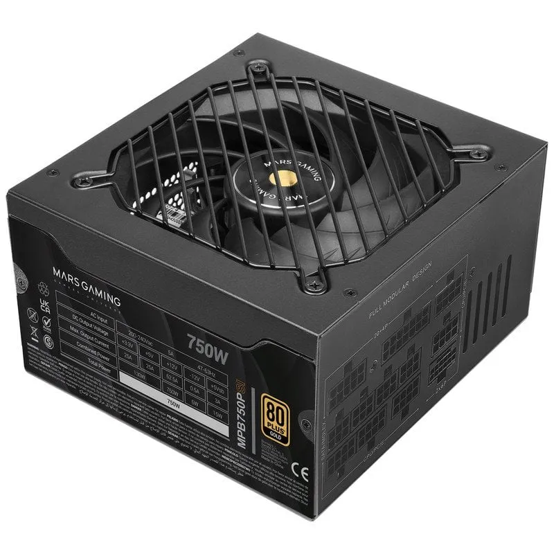 Alimentatore Mars Gaming MPB750PSI 750W ATX 3.1 PCIe 5.1 80 Plus Gold - Nero - immagine 1