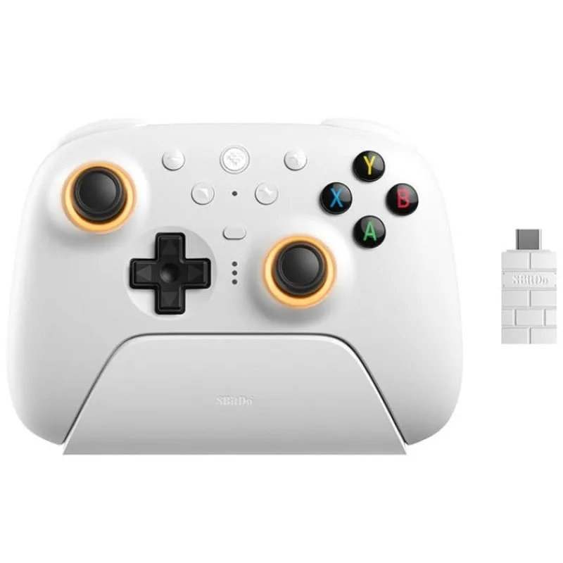 Controller wireless 8BitDo Ultimate 2 da 2,4 GHz bianco per PC e Android con vibrazione - immagine 1