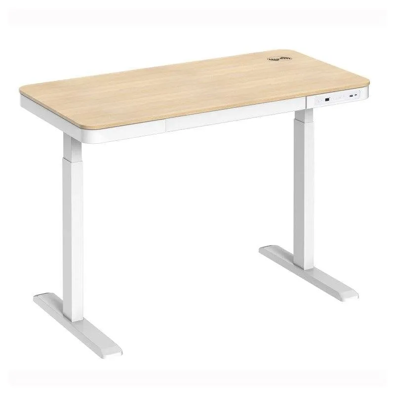 Scrivania motorizzata Kimex 118x60 cm con cassetto e caricatore wireless - immagine 1