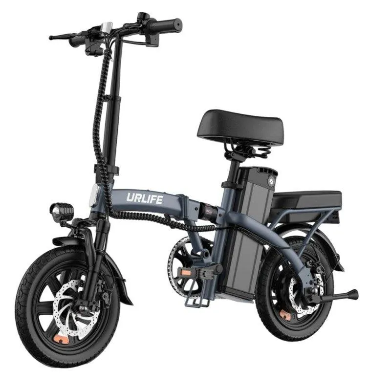 Bicicletta elettrica URLIFE F1L 14 pollici 350W 48V pieghevole grigia - immagine 1