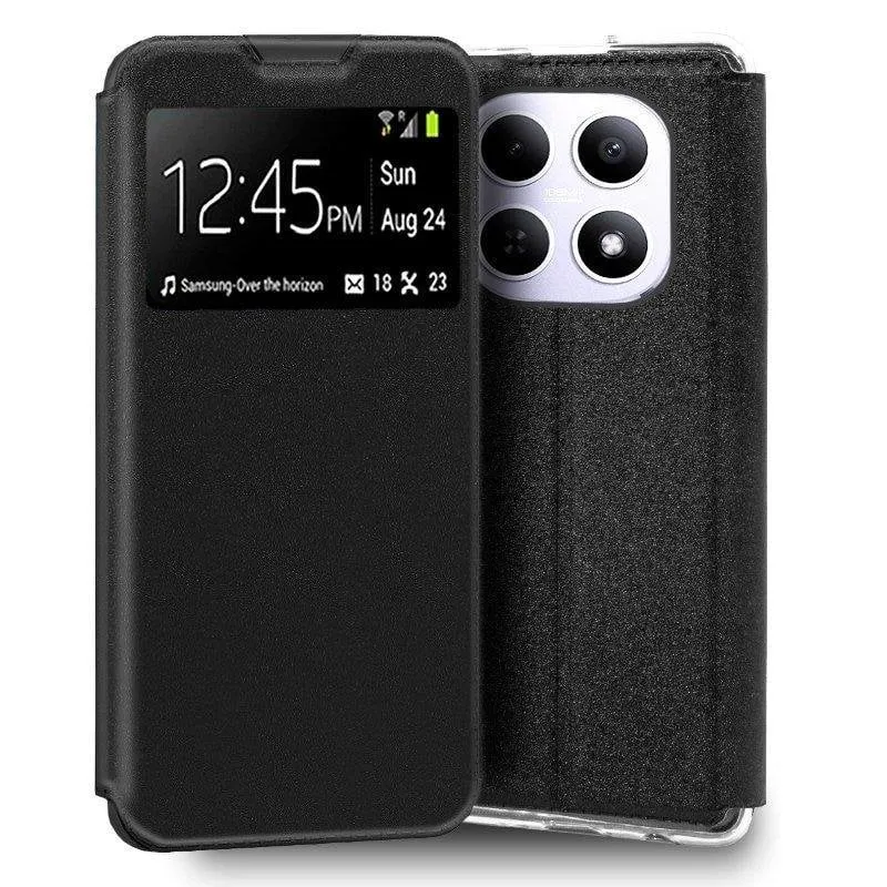 Custodia per smartphone Cool Flip Cover Libro Polipelle Nera Resistente per Xiaomi REDMI Note 15 5G e POCO M8 - immagine 1