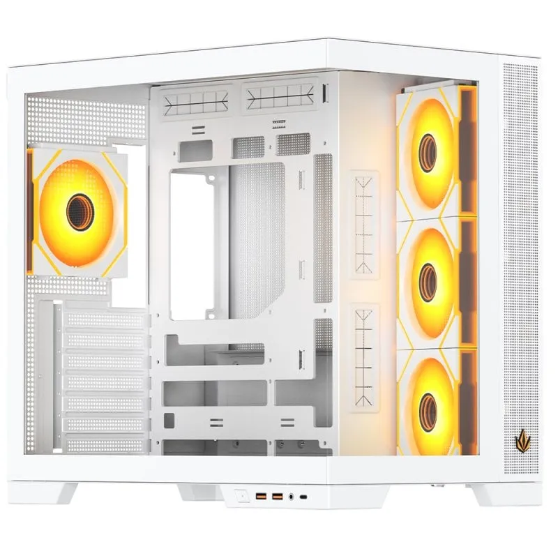 Torre ATX Forgeon Tiberium EVO ARGB Vetro Temperato Bianco 4 Ventole - immagine 1