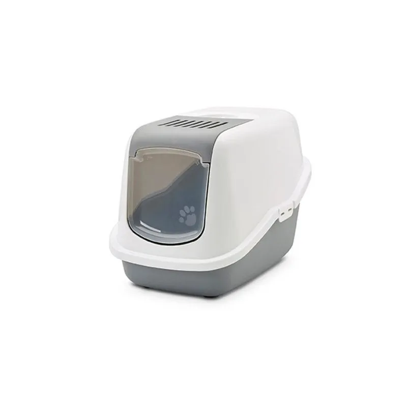 Lettiera coperta Savic Nestor per gatti, filtro incluso, grigio/bianco - immagine 1