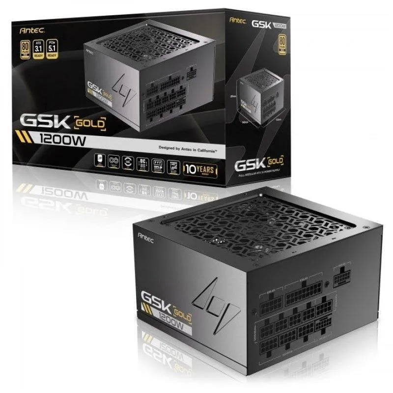 Fonte di Alimentazione Antec GSK1200 1200W Certificazione 80 PLUS Gold full modulare PCIe 5.1 - immagine 1
