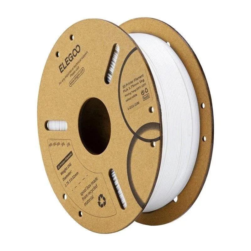 Filamento PLA Elegoo 50.203.0039 Bianco 1,75 mm Alta Purezza Stampa FDM - immagine 1