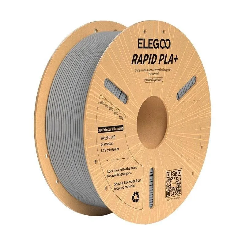 Filamento PLA+ ELEGOO 50.203.0116 Grigio 1,75 mm Alta Velocità Resistente - immagine 1