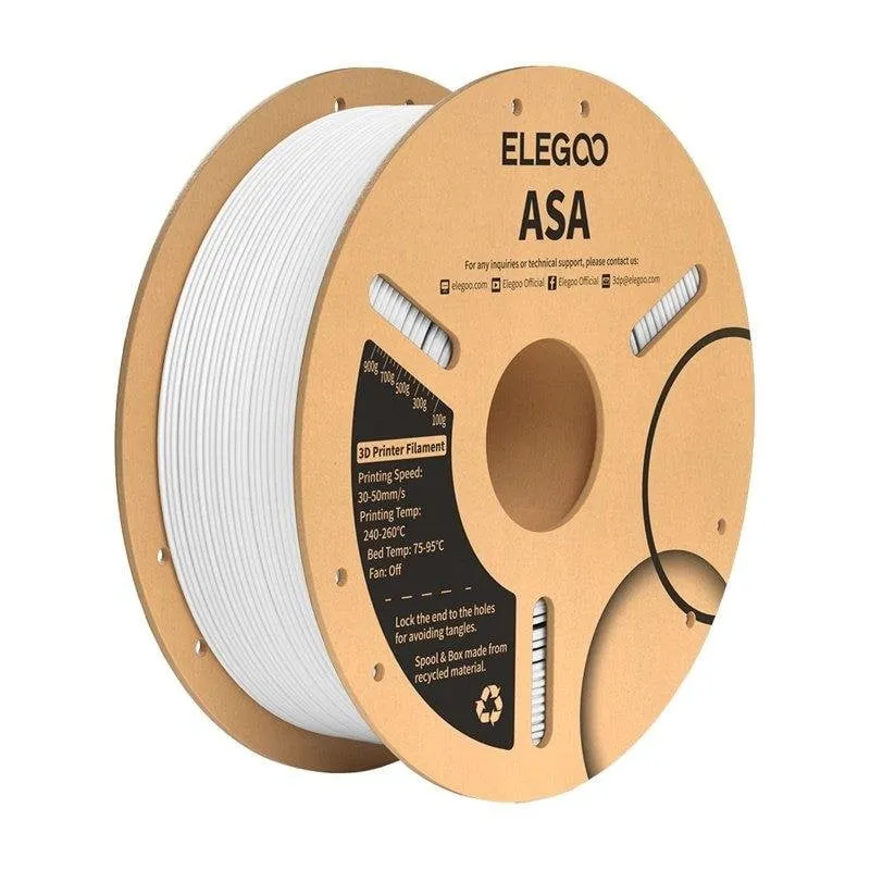 Filamento ASA Elegoo 50.203.0183 Bianco 1,75 mm Alta Resistenza UV Esterni - immagine 1
