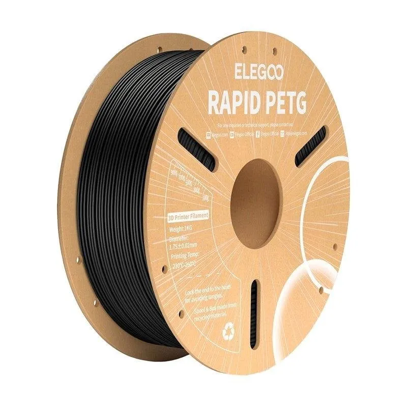 Filamento PETG Elegoo 50.203.0216 Nero 1,75 mm Alta Velocità Anti-Warping - immagine 1