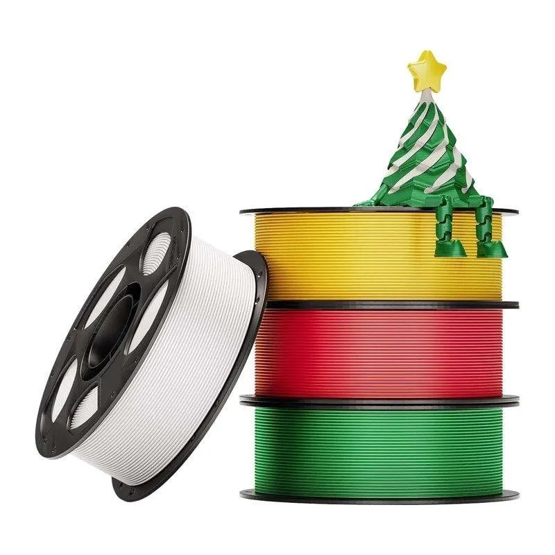 Filamento PLA Silk Anycubic IPHSCSD-103-4 Bianco Rosso Verde Oro 1,75 mm Chip Smart - immagine 1