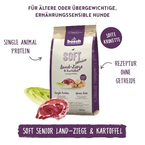 bosch HPC SOFT Senior Capra & Patata | Cibo per cani semi-umido per anziani | Cani nutrizionalmente sensibili di tutte le razze | Proteina unica | Senza cereali | 1 x 2500 g - immagine 2