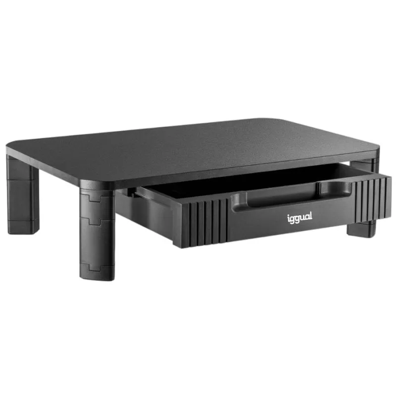 iggual EM1C Supporto Monitor da Scrivania con Cassetto Regolabile Altezza Max 20kg - immagine 1