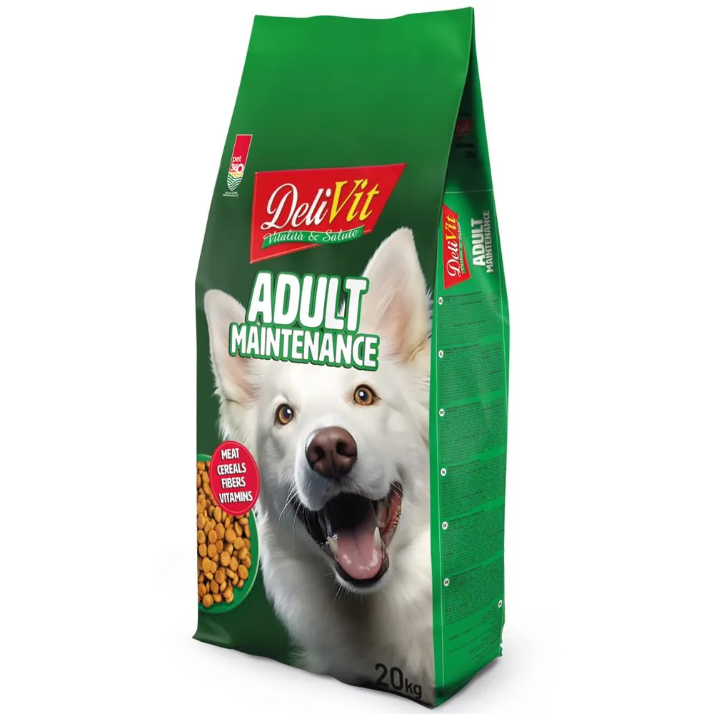DeliVit Adult Mantenimento - Crocchette per Cani Adulti 20kg – Con Carne, Fibre e Cereali – Made in Italy - immagine 1