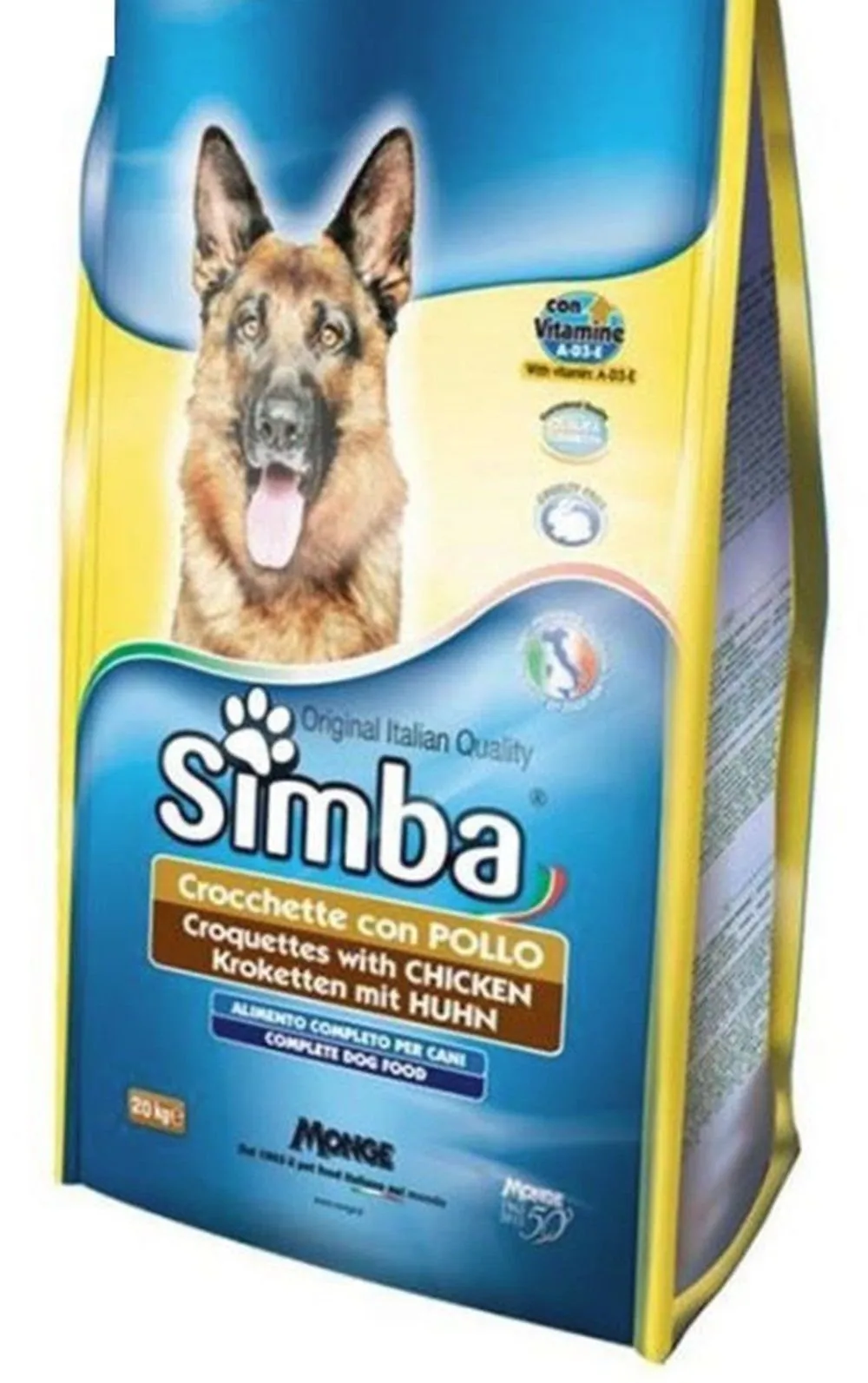 Crocchette Cane Adult Monge Simba 20 chilogrammi Al Pollo - immagine 1