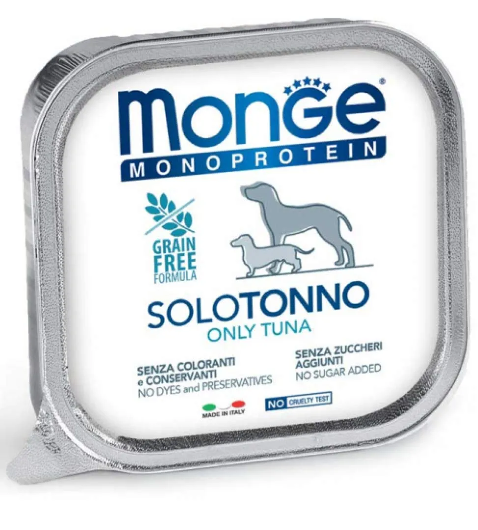 Monge Monoproteico Solo TONNO Alimento Umido per Cani 12x150gr - immagine 1