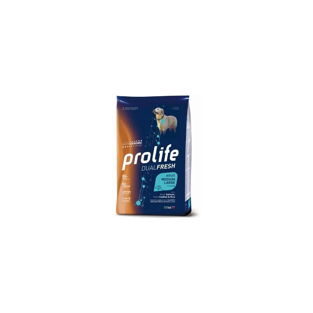 Prolife Dual Fresh Salmone/Baccalà e Riso Medium/Large 12 kg - immagine 1