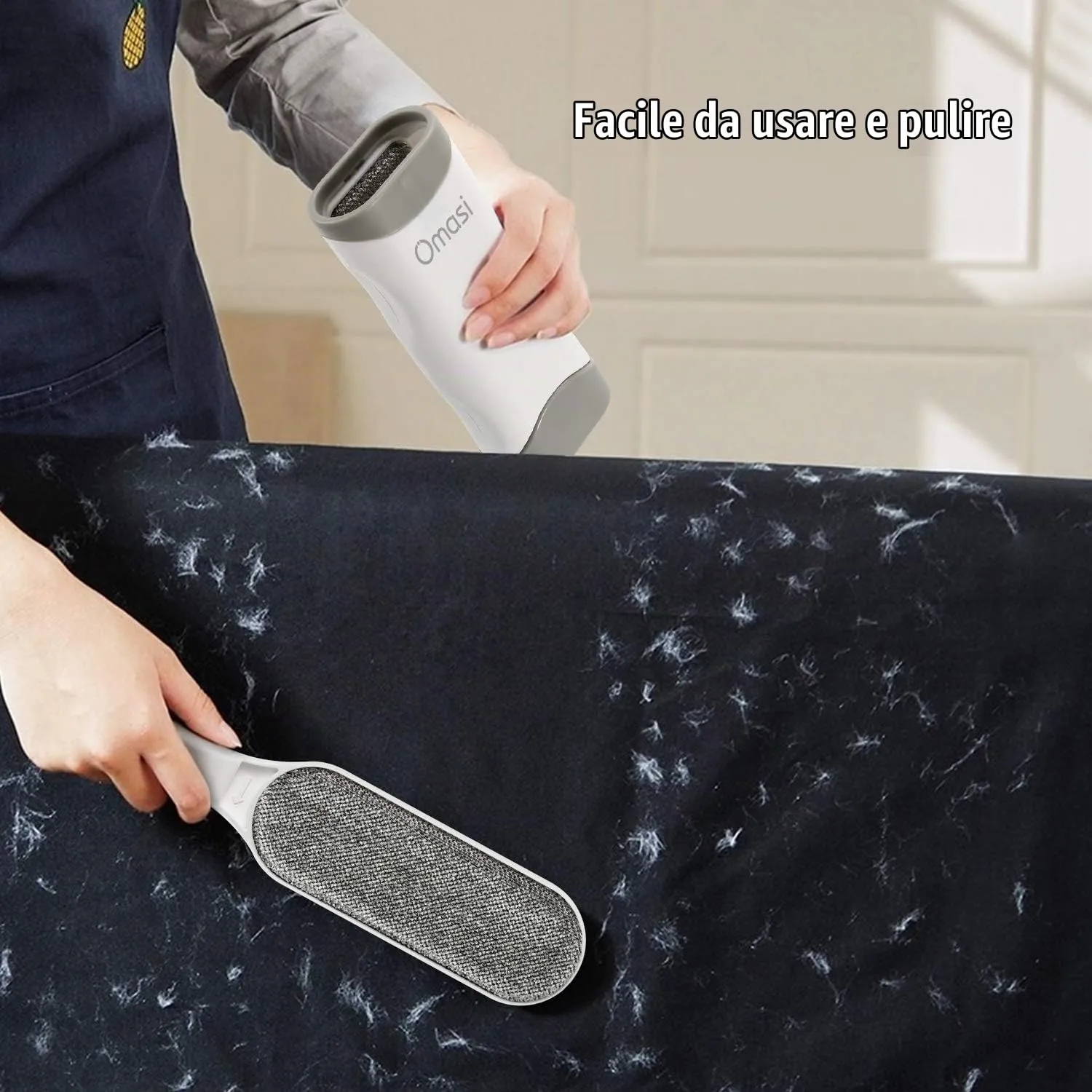 Omasi Togli Peli Animali, Leva Peli Animali Animali Domestici peli Rimozione Spazzola Peli Cane Gatto, Rimuovi la Pelliccia su Cuccia, Tappeti, Vestiti e Divani - immagine 2