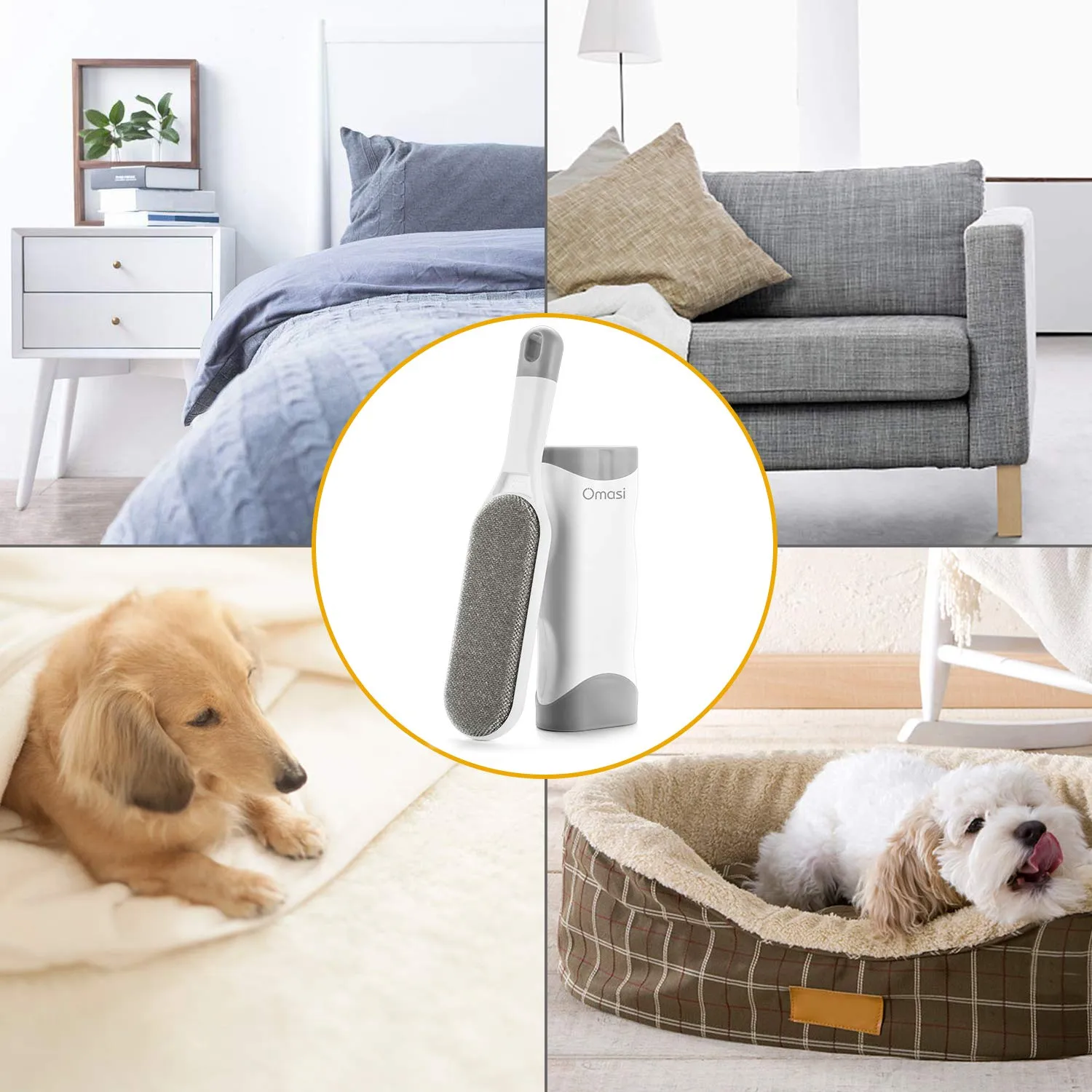 Omasi Togli Peli Animali, Leva Peli Animali Animali Domestici peli Rimozione Spazzola Peli Cane Gatto, Rimuovi la Pelliccia su Cuccia, Tappeti, Vestiti e Divani - immagine 8