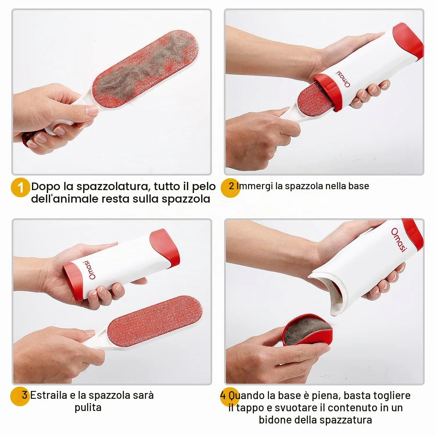 Omasi Togli Peli Animali, Leva Peli Animali Animali Domestici peli Rimozione Spazzola Peli Cane Gatto, Rimuovi la Pelliccia su Cuccia, Tappeti, Vestiti e Divani - immagine 5