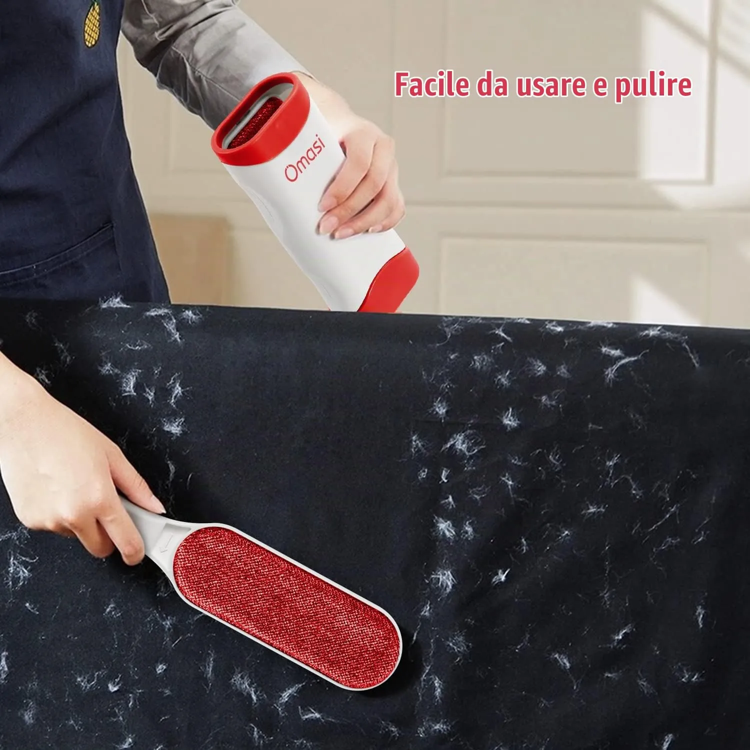 Omasi Togli Peli Animali, Leva Peli Animali Animali Domestici peli Rimozione Spazzola Peli Cane Gatto, Rimuovi la Pelliccia su Cuccia, Tappeti, Vestiti e Divani - immagine 6