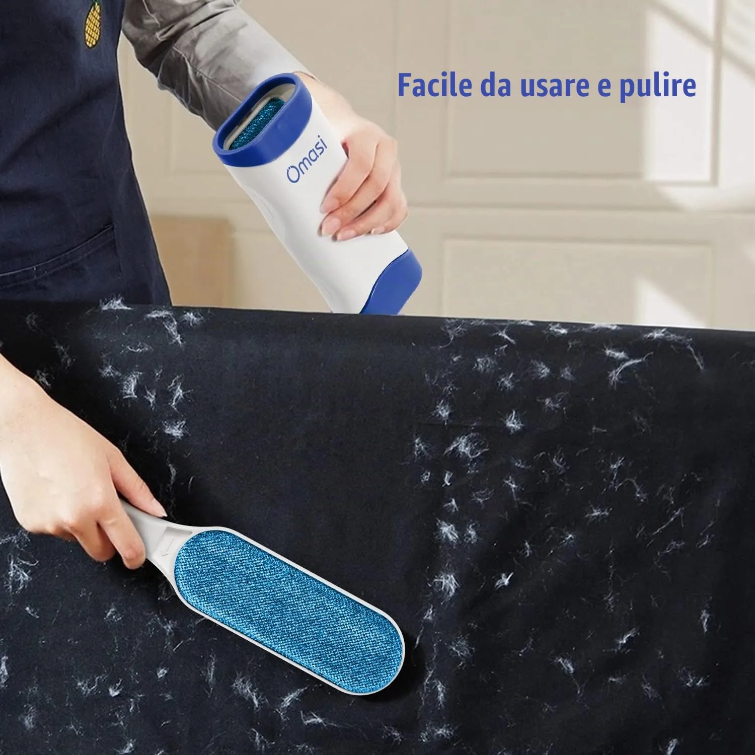 Omasi Togli Peli Animali, Leva Peli Animali Animali Domestici peli Rimozione Spazzola Peli Cane Gatto, Rimuovi la Pelliccia su Cuccia, Tappeti, Vestiti e Divani - immagine 5