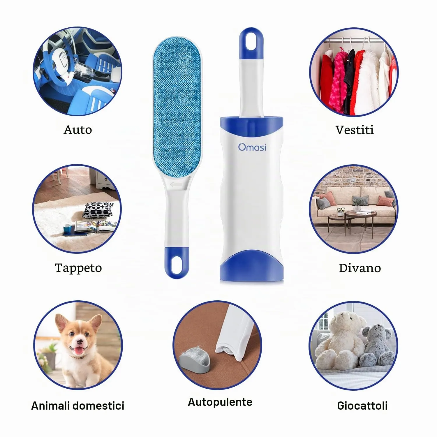 Omasi Togli Peli Animali, Leva Peli Animali Animali Domestici peli Rimozione Spazzola Peli Cane Gatto, Rimuovi la Pelliccia su Cuccia, Tappeti, Vestiti e Divani - immagine 9