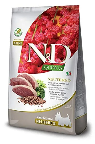 N&D QUINOA DOG DUCK, BROCCOLI & ASPARAGUS NEUTERED ADULT MINI 7 KG - immagine 1