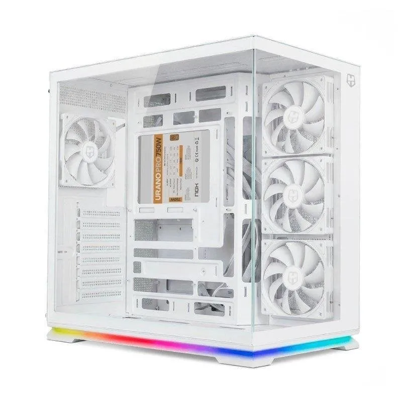 Case NOX Hummer Galaxy ARGB ATX Bianco Vetro Temperato 4 Ventole - immagine 1
