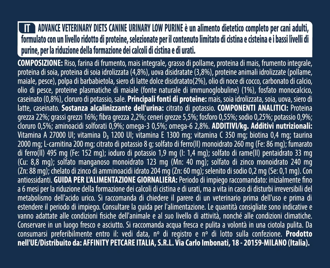 Advance Veterinary Diets Urinary Low Purine - Cibo per Cani con Problemi Urinari - 12Kg - immagine 4