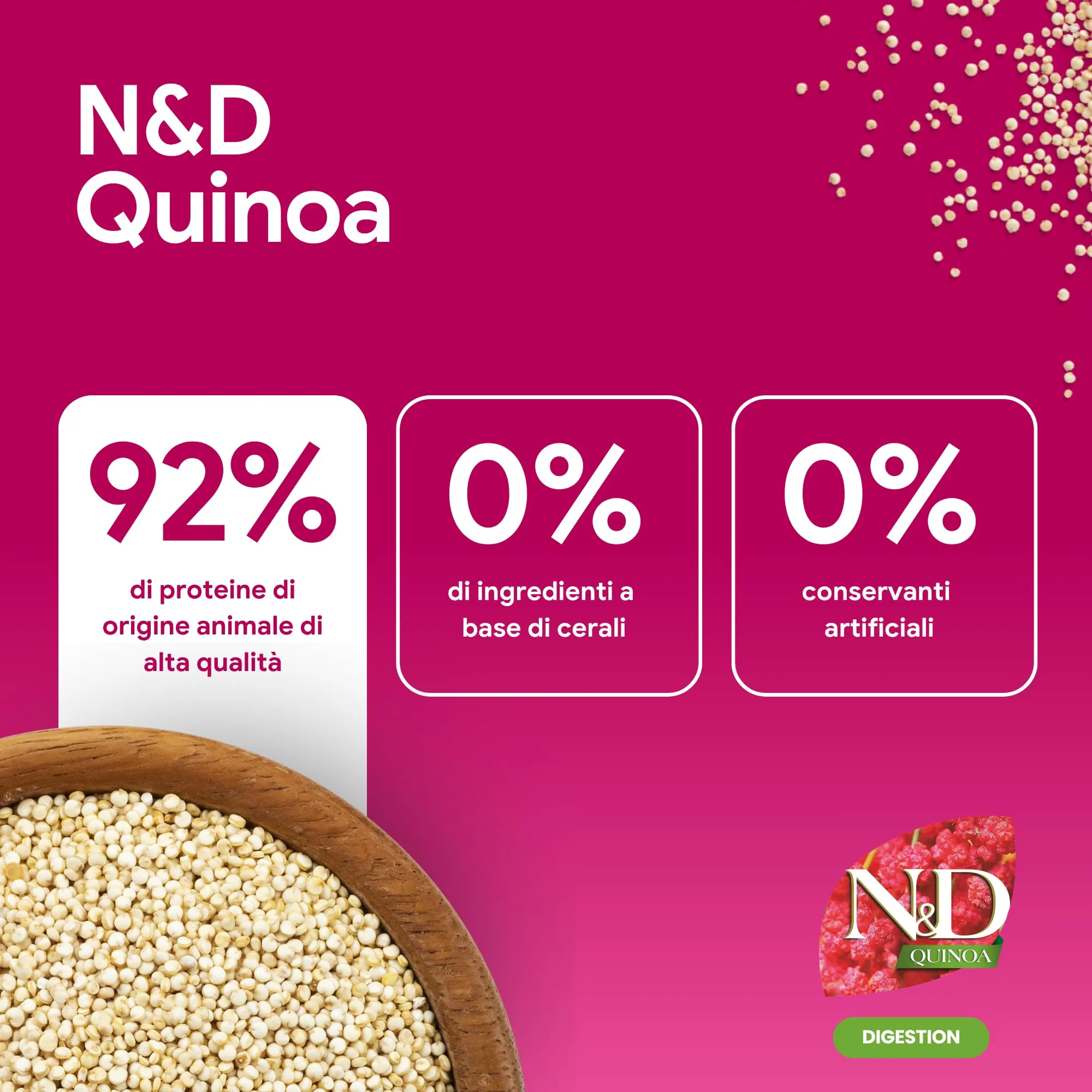 N&D QUINOA DOG DIGESTION, LAMB & FENNEL ADULT MINI 2,5 KG - immagine 3