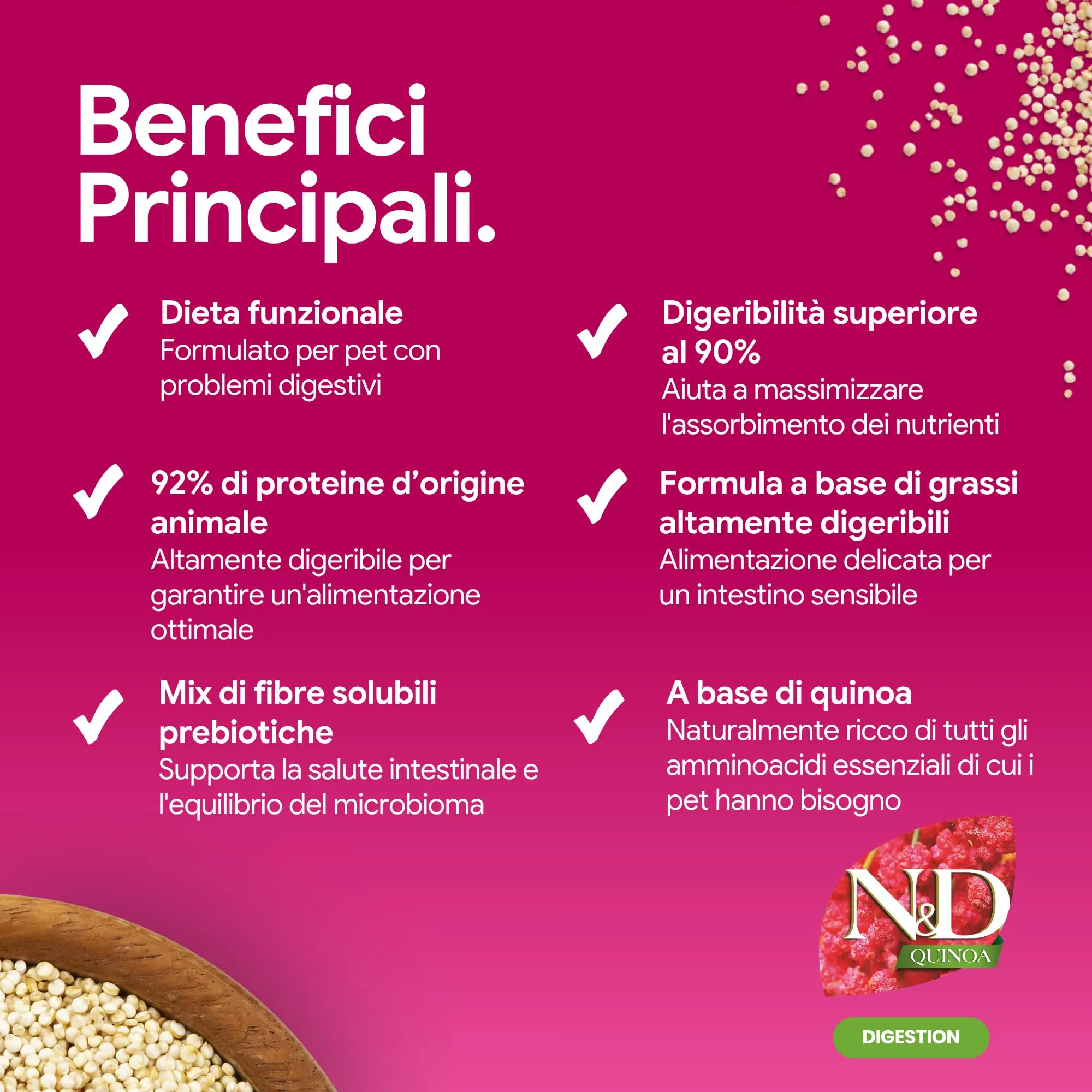 N&D QUINOA DOG DIGESTION, LAMB & FENNEL ADULT MINI 2,5 KG - immagine 5