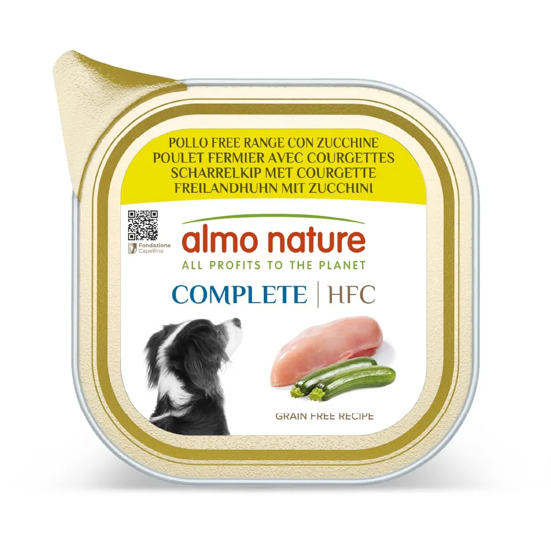 almo nature HFC Complete - Alimento Umido per Cani Adulti - Pollo Free Range con Zucchine - qualità Human Grade, Senza Glutine, Monoproteico - 85g, Confezione da 17 - immagine 1