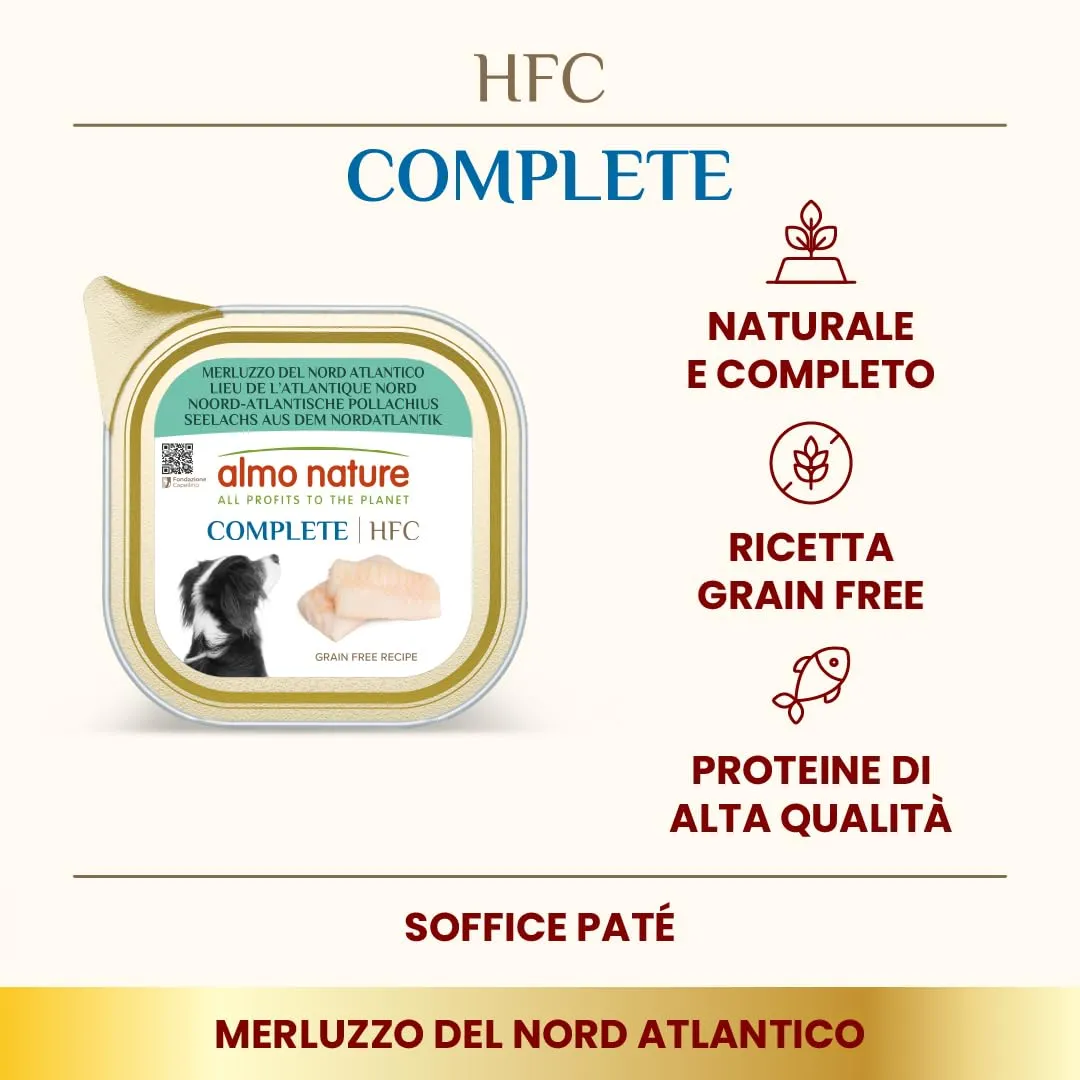 almo nature HFC Complete - Alimento Umido per Cani Adulti - Merluzzo del Nord Atlantico - qualità Human Grade, Senza Glutine, Monoproteico - 85g, Confezione da 17 - immagine 2