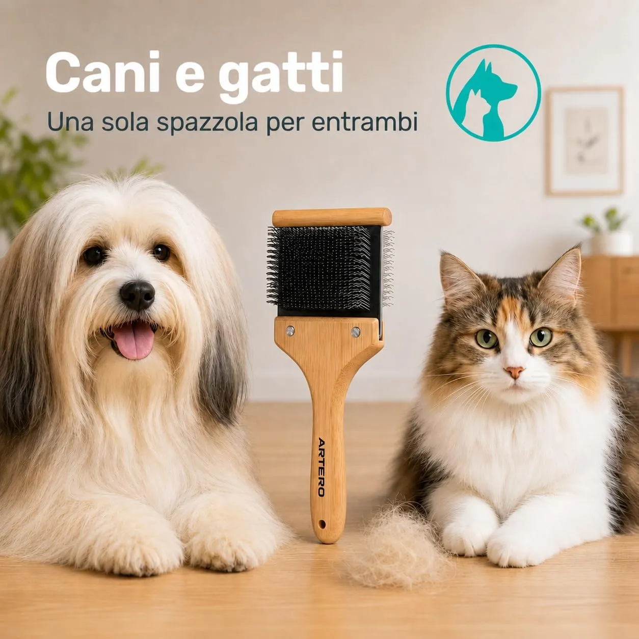 Artero Bella cardatore per cani e gatti doppio flessibile taglia S - immagine 12