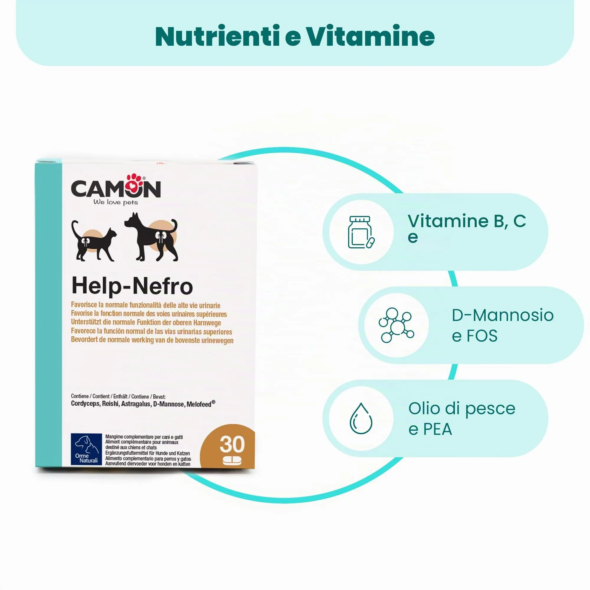 CAMON - Help-Nefro, Formato da 30 Compresse - immagine 4
