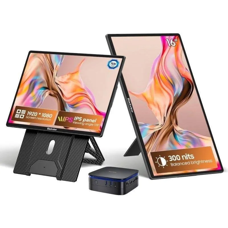 Monitor PC Blackview Table 9 16" FullHD+ 60Hz IPS Altoparlanti USB-C Supporto Magnetico - immagine 1